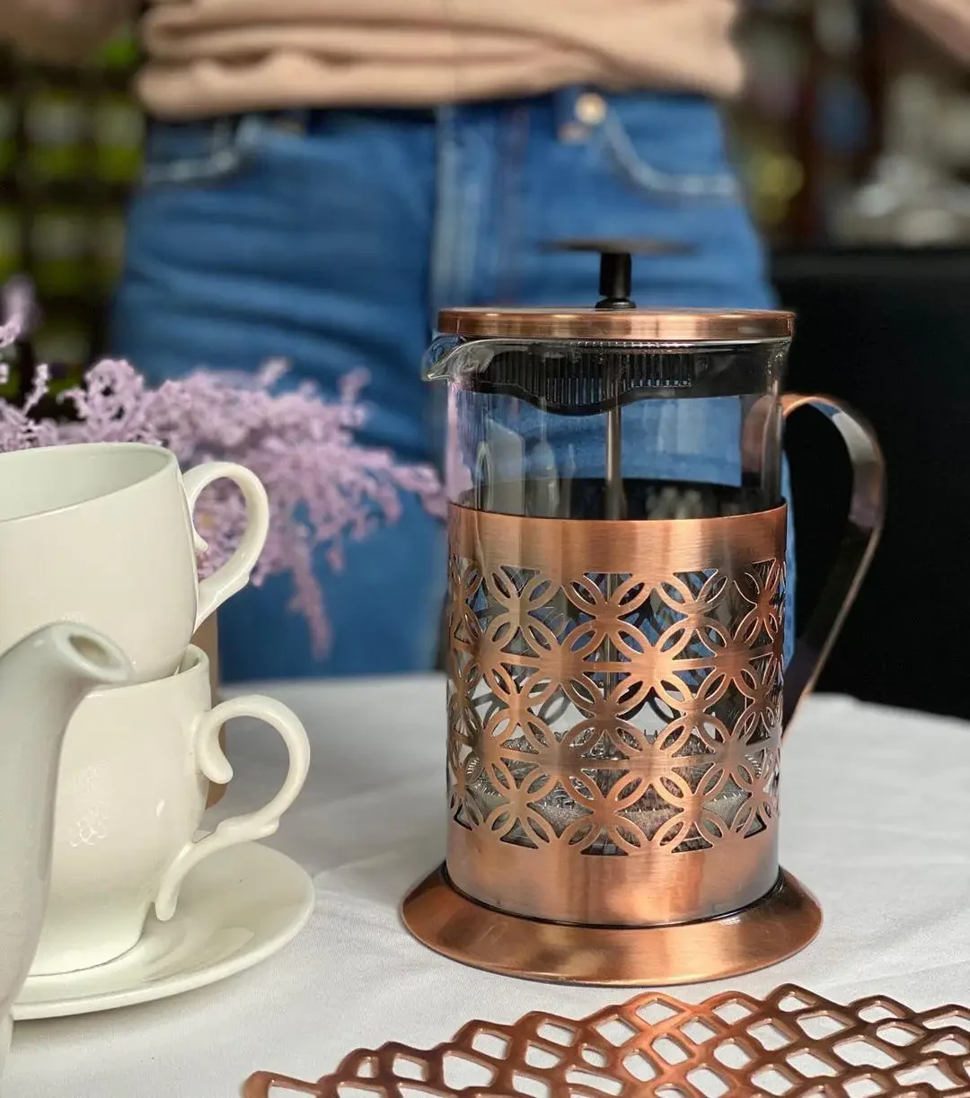 Френч-прес "Антик-латунь", 350 мл, фото 1