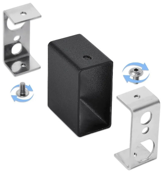 Модуль скрытого электро подключения для профільної стійки (чорний) Модуль скрытого электро подключения для профільної стійки (чорний)