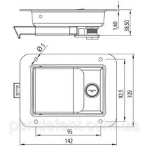 Замок для фургона врізний 140*108мм (Цинк), фото 3