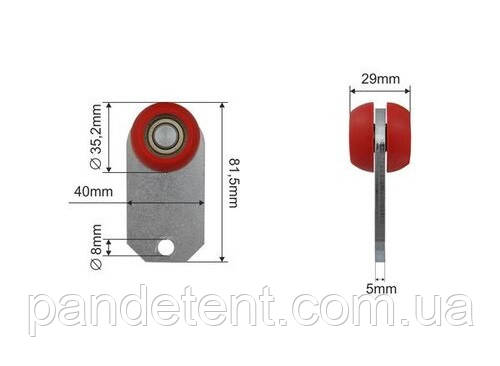 Ролик стійки Ø35x29x81,5 мм KOGEL