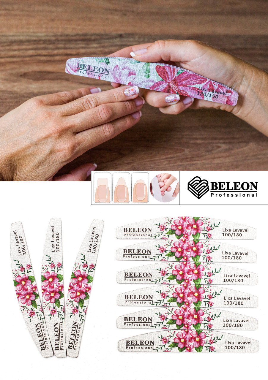 Пилка для нігтів BELEON 100/180 (квіти)