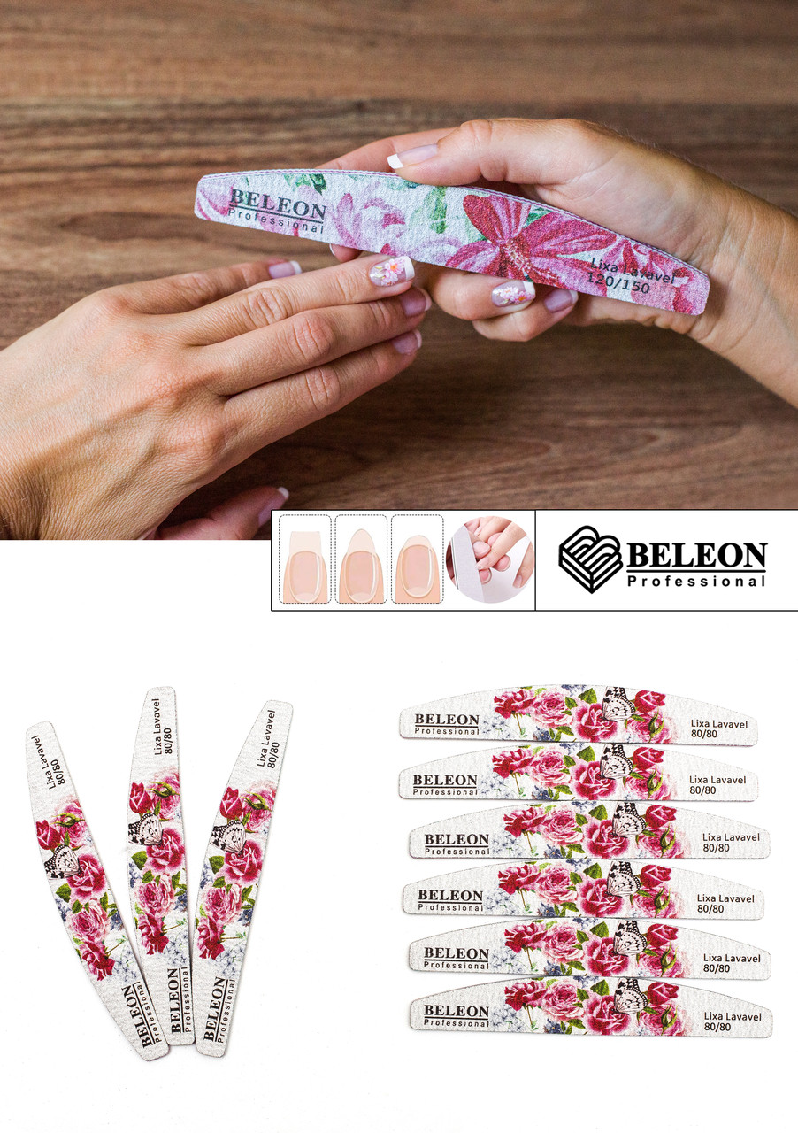 Пилка  для нігтів BELEON 80/80 (квіти)
