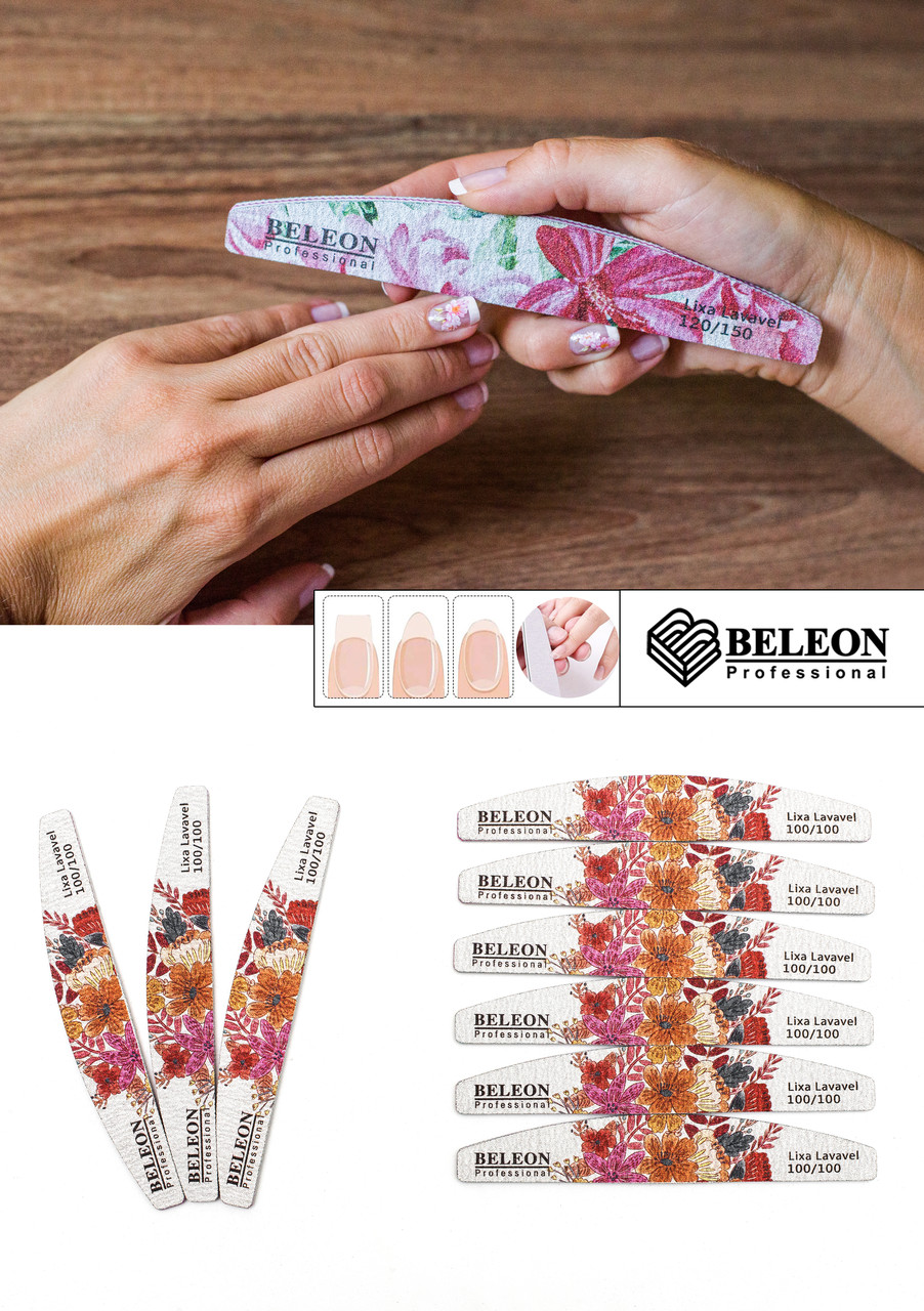 Пилка для нігтів BELEON 100/100 (квіти)