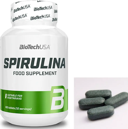 Спіруліна BioTech Spirulina 100 таб, фото 2
