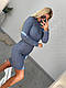 Сукня міні в'язана з довгим рукавом, з візерунком, фото 4