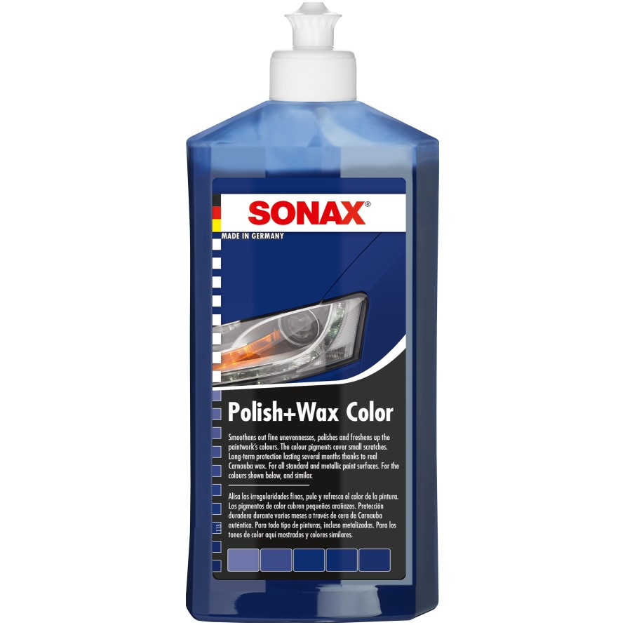 Поліроль із воском Sonax Polish & Wax Color NanoPro 500 мл синій