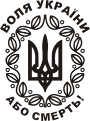 Вінілова наклейка на авто  -  Герб України з візерунком розмір 20 см