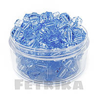 Намистини пластикові прозорі круглі, 10 мм, ніжно-блакитний, 10 шт.