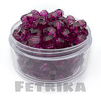 Намистини пластикові прозорі круглі, 10 мм, темно-ліловий, 10 шт.