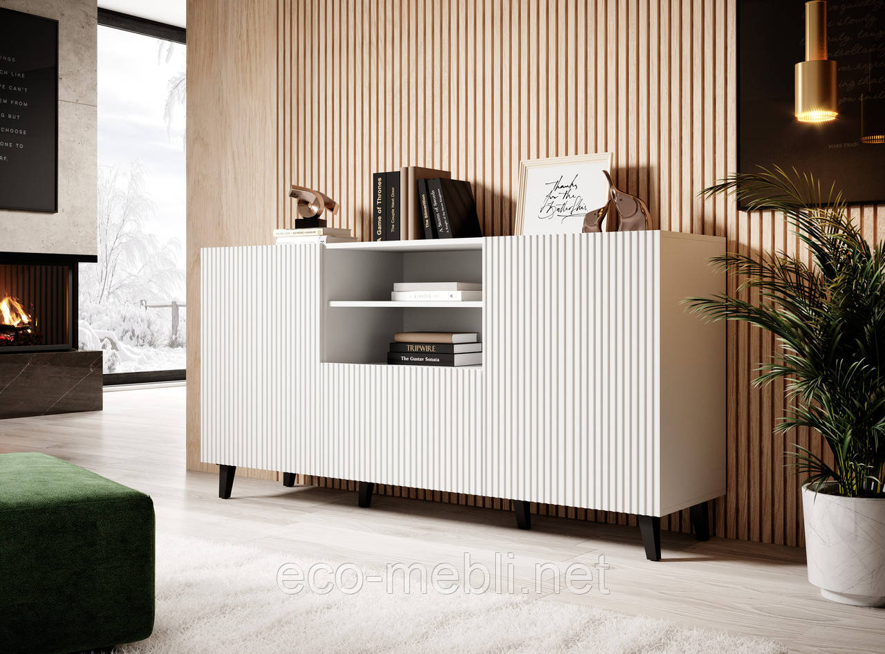 Комод 2Д1Ш у вітальню, спальню Pafos 150 білий матовий Cama meble