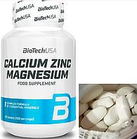 Кальций Магний Цинк BioTech Calcium Zinc Magnesium 100 табл минеральный комплекс