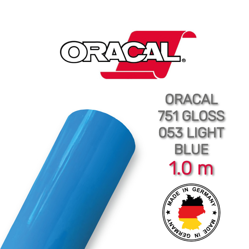 Oracal 751 053 Gloss Light Blue 1 m (Світло-синя глянцева плівка)