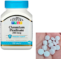 Хром 21st Century Chromium Picolinate 200 mcg 100 таб