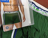 Мужские трусы боксёры фирмы KEY (зелёные) MXH 217 A21 ZI