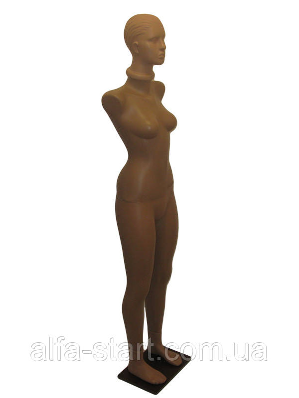 Манекен женский в полный рост телесного цвета с головой на подставке