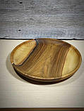 Дерев'яна тарілка ручної роботи (горіх), фото 5