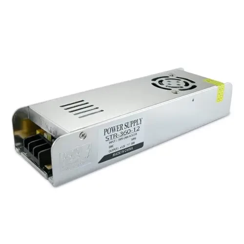 Блок живлення 12V, 360W, 30А, металевий корпус, IP20, STR-360-12