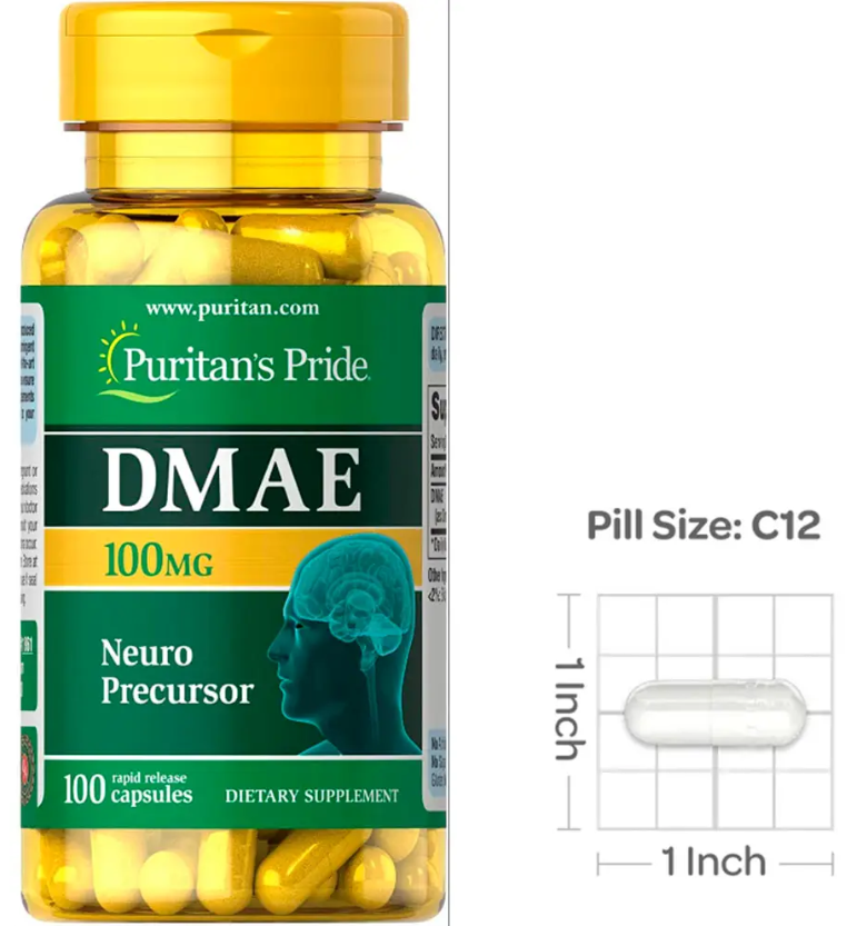 Дмае Puritan's Pride DMAE 100 mg 100 кап диметиламіноетанол