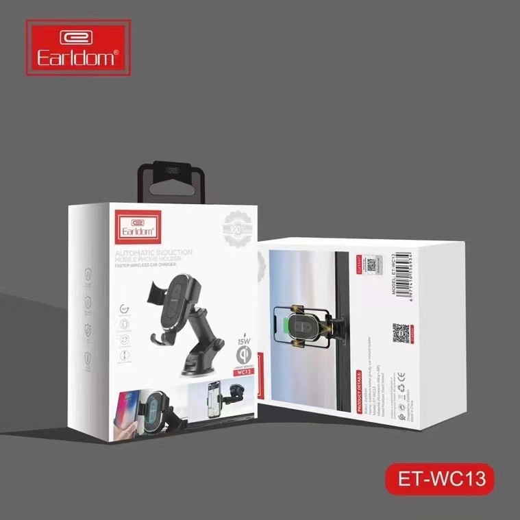 Автотримач з безпровідною зарядкою Earldom ET-WC13 Wireless Charge Чорний, фото 1