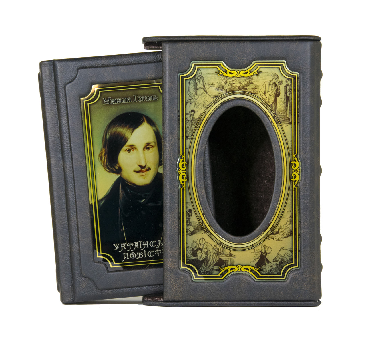 Книга "Українські повісті" Микола Гоголь в шкіряній палітурці та подарунковому футлярі, фото 1