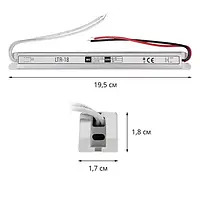 Блок живлення SLIM 12V, 18W, 1.5А, металевий корпус, IP20, LTR-18-12