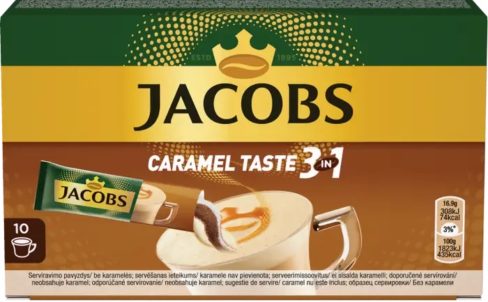 Розчинна кава Jacobs Monarch Caramel Taste 3 в 1 (10 стіків)