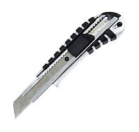 Нож канцелярский металлический (Zn), 18 мм. Прорезиненные ручка.
