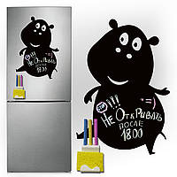 Магнітно-грифельна (крейдяна) дошка на холодильник для записів і малювання крейдою Бегемот_1 розмір 40х57 см