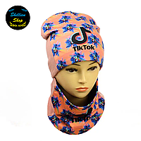 Дошкольный детский комплект шапка + снуд - Тикток / Tiktok