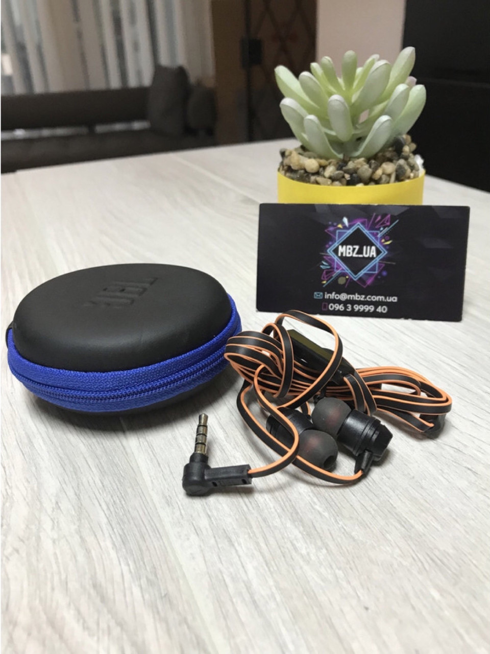 Вакуумні навушники JBL E10 магнітні з мікрофоном і чохлом Помаранчеві