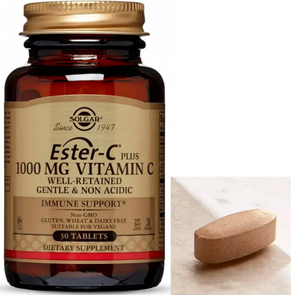 Вітамін С Solgar Ester-C plus Vitamin C 1000 мг 30 таб, фото 2