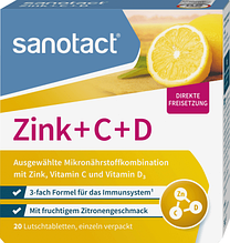 Біологічно активна добавка sanotact Zink + C + D 20 шт