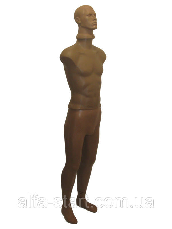 Манекен чоловічий на повний зріст тілесного кольору з головою