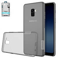 Чехол Nillkin Nature TPU Case для Samsung A730 Galaxy A8+ (2018), серый, прозрачный, Ultra Slim, силикон,