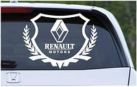 Виниловая наклейка на авто - Renault Motors Щит с логотипом размер 30 см