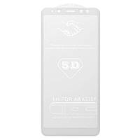 Защитное стекло All Spares для Samsung A530 Galaxy A8 (2018), 5D Full Glue, белый, cлой клея нанесен по всей