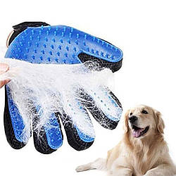 Рукавичка гребінець True Touch для вичісування вовни тварин щітка рукавиця для котів та собак