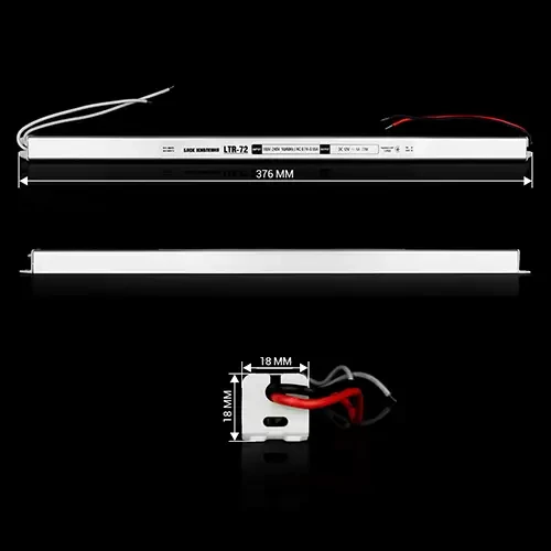 Блок живлення SLIM 12V, 72W, 6А, металевий корпус, IP20, LTR-72-12