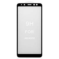 Защитное стекло All Spares для Samsung A530 Galaxy A8 (2018), 5D Full Glue, черный, cлой клея нанесен по всей