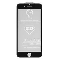 Защитное стекло All Spares для Apple iPhone 7 Plus, iPhone 8 Plus, 0,26 мм 9H, 5D Full Glue, черный, cлой клея