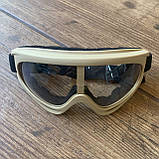 Тактичні окуляри маска з прозорими лінзами койот чорні, фото 4