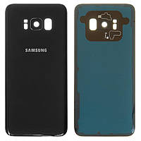 Задняя панель корпуса для Samsung G950F Galaxy S8, G950FD Galaxy S8, черная, со стеклом камеры, полная,