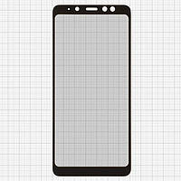 Защитное стекло All Spares для Samsung A730 Galaxy A8+ (2018), 5D Full Glue, черный, cлой клея нанесен по всей
