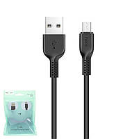 USB кабель Hoco X13, USB тип-A, micro-USB тип-B, 100 см, 2,4 А, черный, #6957531061168