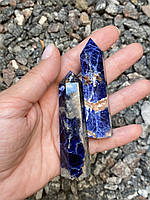Обеліск Содаліт, стовпчик або олівець з синього мінералу, вага 40-70 г, висота 7-8 см, натуральний содаліт
