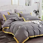 Комплект постільної білизни із сатину з вишивкою TM Home textile розмір євро