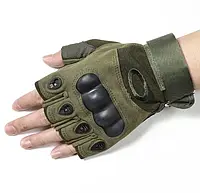 Перчатки тактические с открытыми пальцами хаки, армейские перчатки для военных ЗСУ bos