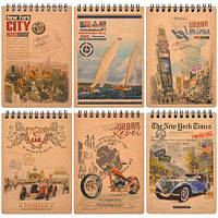 Від 5 шт. Блокнот A6 "KRAFT" 80арк. клітинка з перф., спіраль  купити дешево оптом в інтернет-магазині