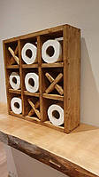 Дерев'яний органайзер для туалетного паперу - Хрестики/нулики
