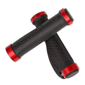 Гумові грипси West Biking 0804001 Black + Red із двома замками